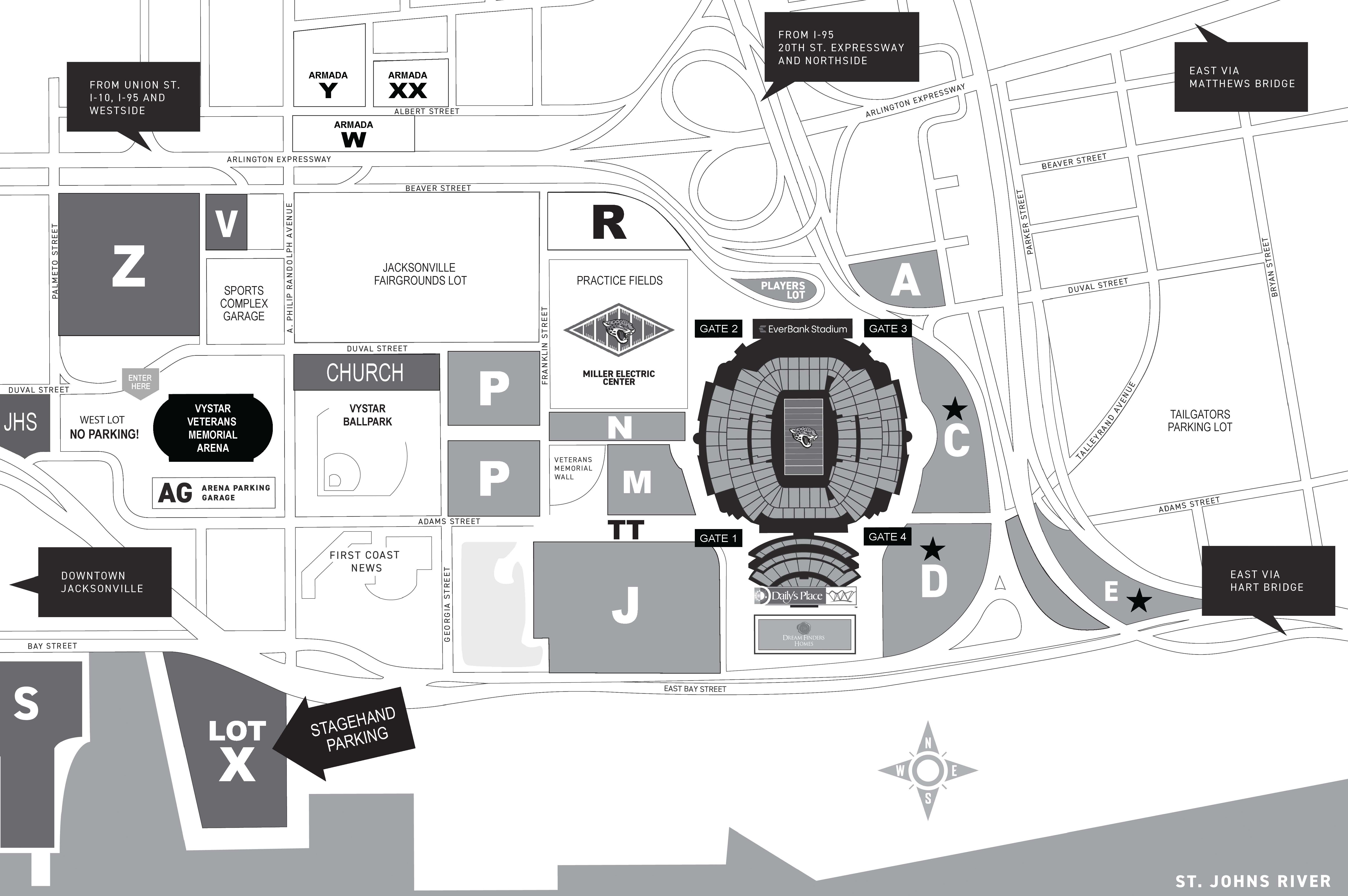 Sports Complex Parking Map